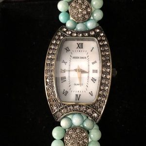 Heidi Daus turqoise beaded watch